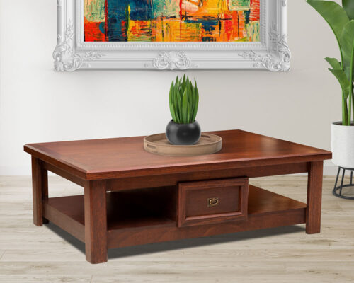 Zenandi Wooden Coffee Table with Two Drawers