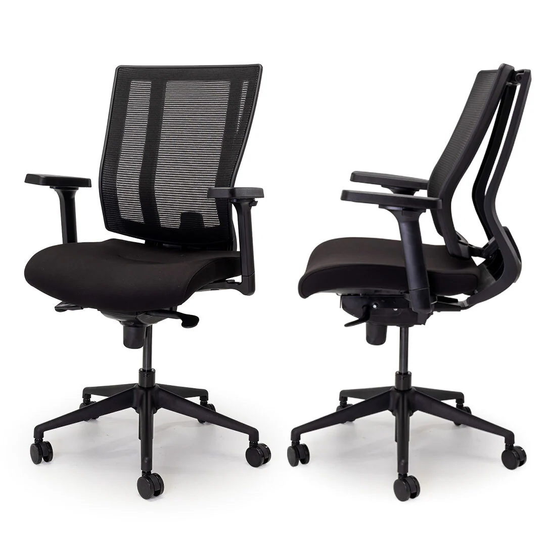 NetOne Mid-Back Black Office Chair - Image 2